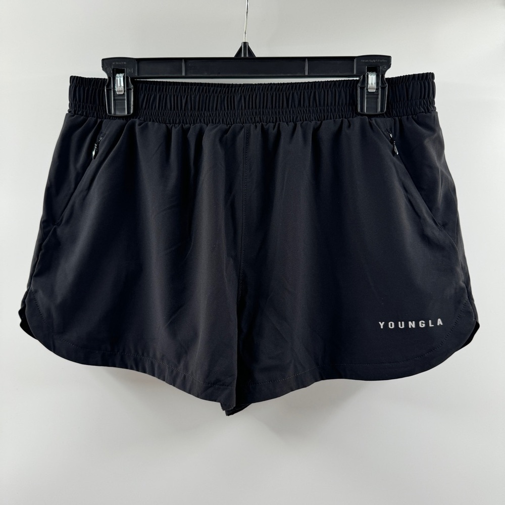 YoungLA Black Athletic Running Shorts